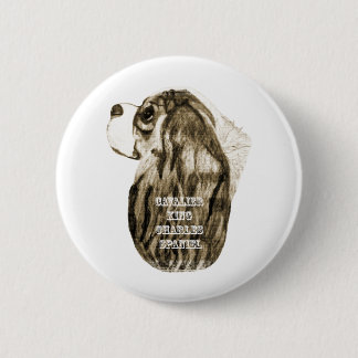 Cavalier King Charles Spaniel Antique Profile 2 Inch Round Button