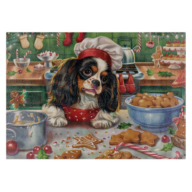 Cavalier King Charles Spaniel Baking Christmas Cutting Board (Front)