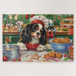 Cavalier King Charles Spaniel Baking Christmas Jigsaw Puzzle