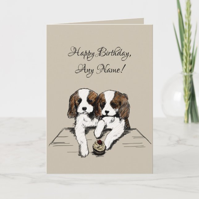 Cavalier King Charles Spaniel Birthday Card (Front)
