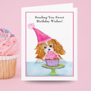 Cavalier King Charles Spaniel Birthday Wishes Card