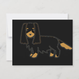 cavalier king charles spaniel black and tan cartoo postcard