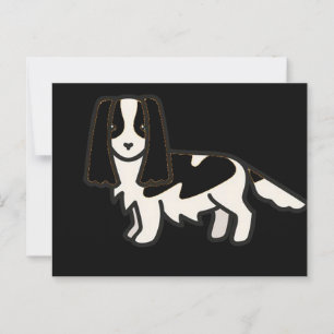 cavalier king charles spaniel black and white toon postcard