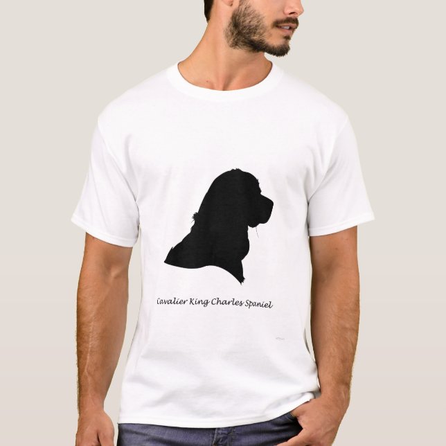 Cavalier King Charles Spaniel - black Silhouette T-Shirt (Front)