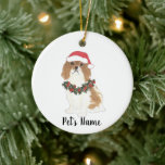 Cavalier King Charles Spaniel (Blenheim) Ceramic Ornament<br><div class="desc">Make the nice list this year with an ornament of your favorite little blenheim cavalier elf! For the sweetest gifts,  pair it with a matching art print or another item from my collection!</div>