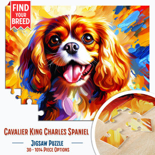 Cavalier King Charles Spaniel Blenheim Dog Acrylic Jigsaw Puzzle