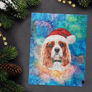 Cavalier King Charles Spaniel Breed Dog Christmas Jigsaw Puzzle