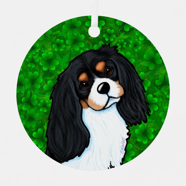 Cavalier King Charles Spaniel Button Metal Ornament (Front)