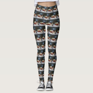 Cavalier King Charles Spaniel Caravan Christmas  Leggings
