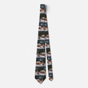 Cavalier King Charles Spaniel Caravan Christmas  Tie