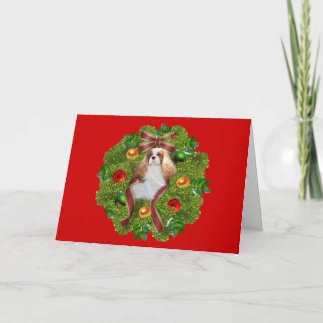 Cavalier King Charles Spaniel Carte de Noël (Devant)