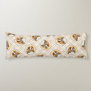 Cavalier King Charles Spaniel Cav Dog Art Painting Body Pillow