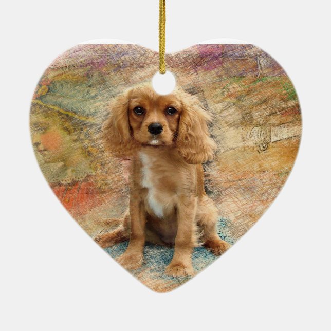 Cavalier King Charles Spaniel Ceramic Ornament (Back)