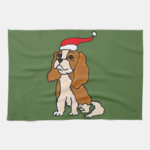 Cavalier King Charles Spaniel Christmas Art Kitchen Towel