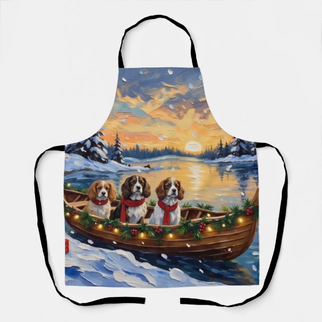 Cavalier King Charles Spaniel Christmas Boat Apron (Front)