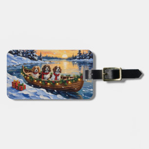 Cavalier King Charles Spaniel Christmas Boat Luggage Tag