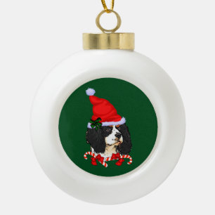 Cavalier King Charles Spaniel Christmas Ceramic Ball Christmas Ornament