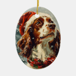 Cavalier King Charles Spaniel Christmas Ceramic Ornament