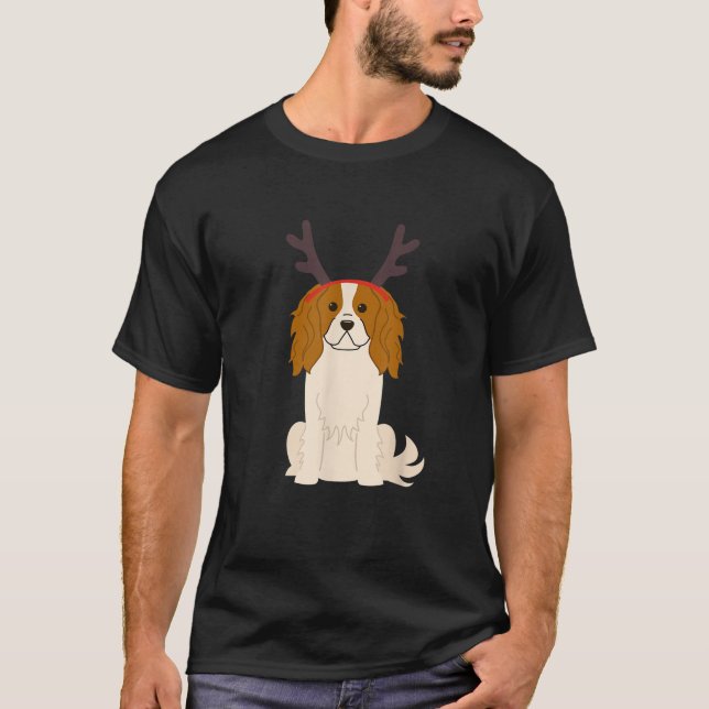  Cavalier King Charles Spaniel Christmas Cute Rein T-Shirt (Front)