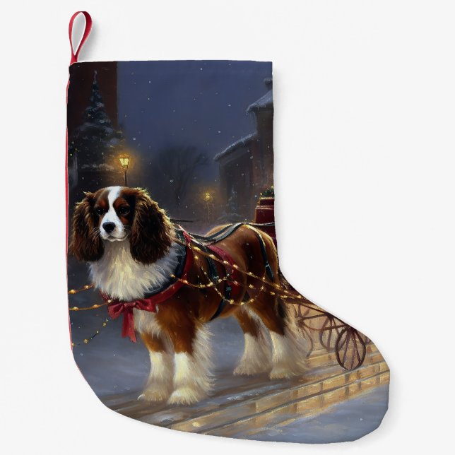 Cavalier King Charles Spaniel Christmas Festive  Small Christmas Stocking (Front)