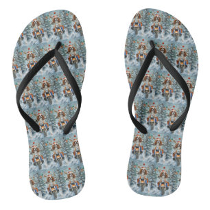 Cavalier King Charles Spaniel Christmas Flip Flops