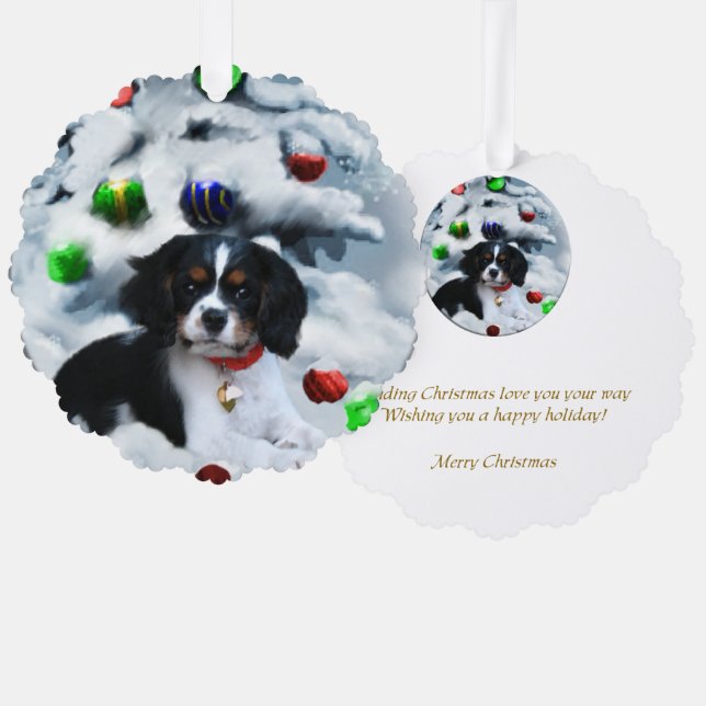 Cavalier King Charles Spaniel  Christmas Gifts Ornament Card (Front/Back)
