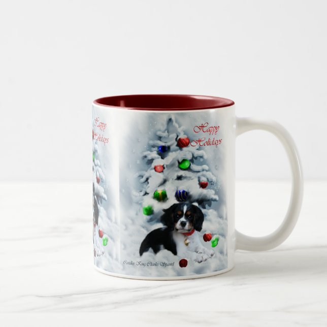 Cavalier King Charles Spaniel  Christmas Gifts Two-Tone Coffee Mug (Right)
