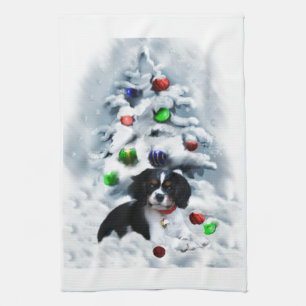 Cavalier King Charles Spaniel Christmas Kitchen Towel