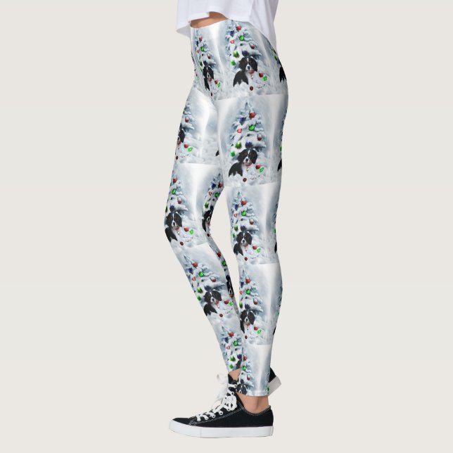 Cavalier King Charles Spaniel Christmas Leggings (Left)