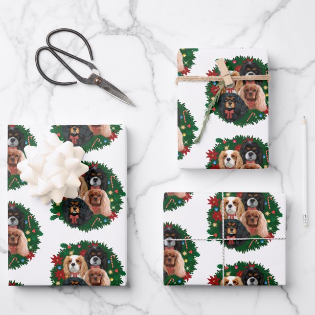 Cavalier King Charles Spaniel Christmas Paper (Front)