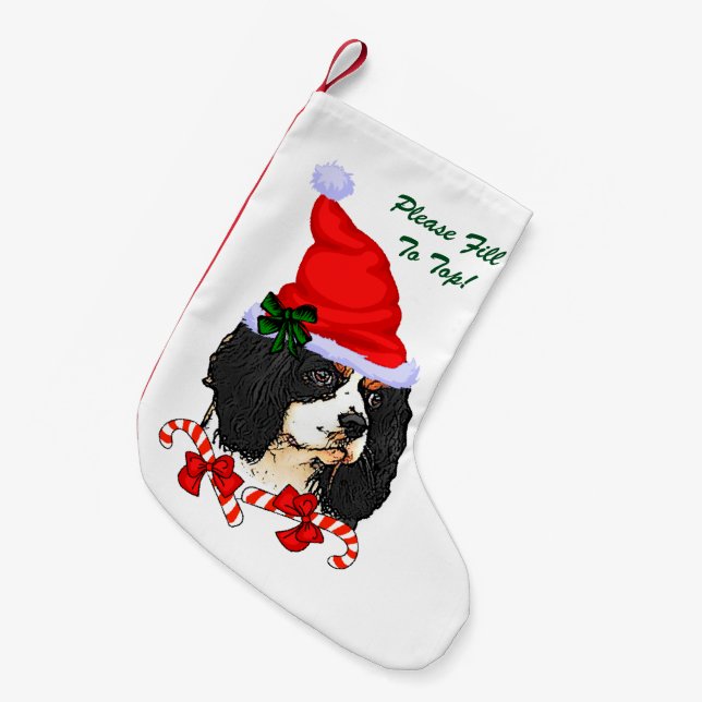 Cavalier King Charles Spaniel Christmas Small Christmas Stocking (Front (Hanging))