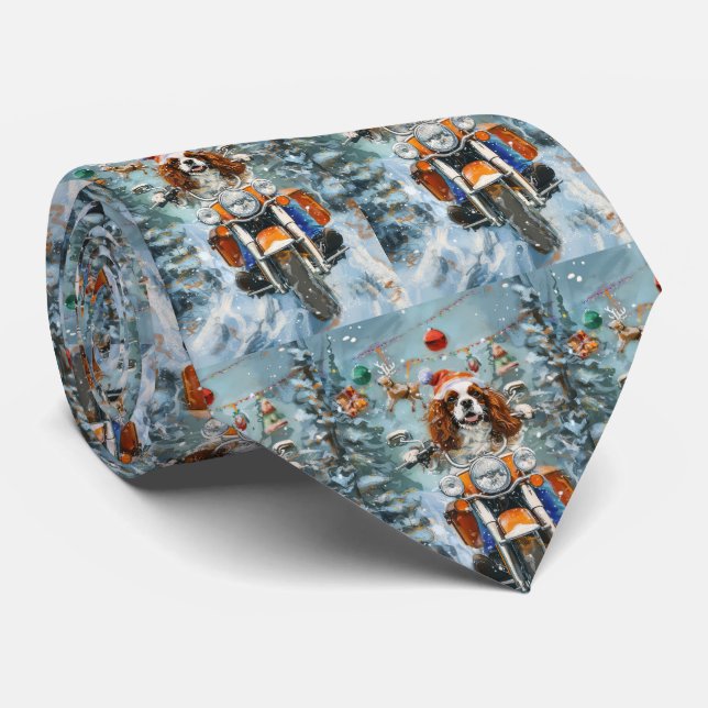 Cavalier King Charles Spaniel Christmas Tie (Rolled)