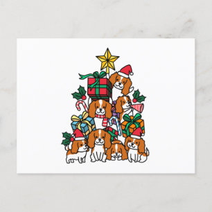 Cavalier King Charles Spaniel Christmas Tree Postcard