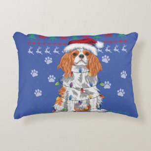 Cavalier King Charles Spaniel Christmas Ugly Sweat Accent Pillow