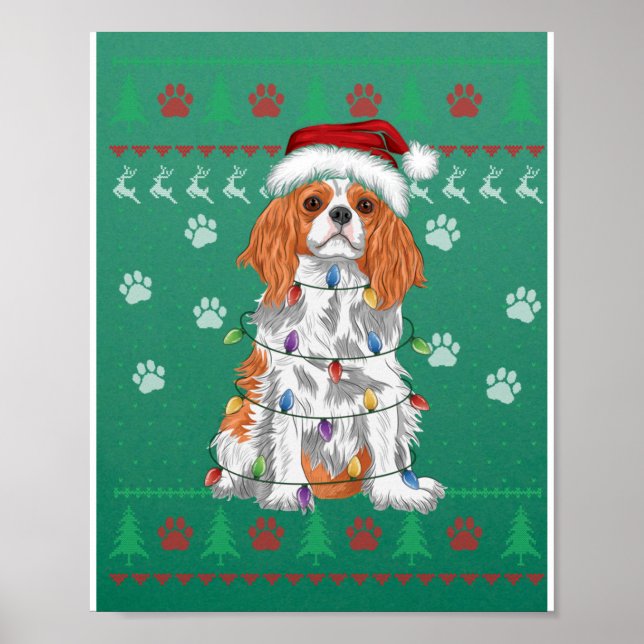 Cavalier King Charles Spaniel Christmas Ugly Sweat Poster (Front)