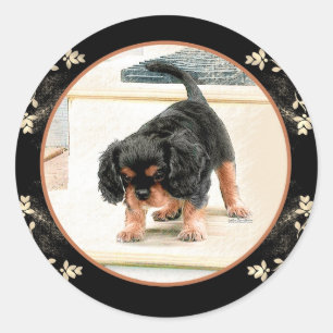 Cavalier King Charles Spaniel Classic Round Sticker