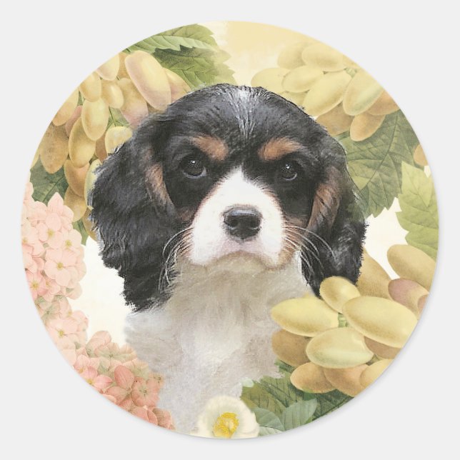 Cavalier King Charles Spaniel Classic Round Sticker (Front)