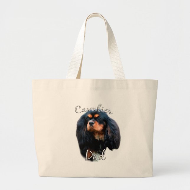 Cavalier King Charles Spaniel Dad 2 Large Tote Bag (Front)