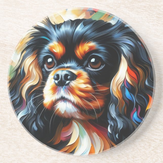 Cavalier King Charles Spaniel Dog Acrylic Print Coaster (Front)