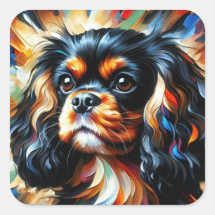 Cavalier King Charles Spaniel Dog Acrylic Print Square Sticker