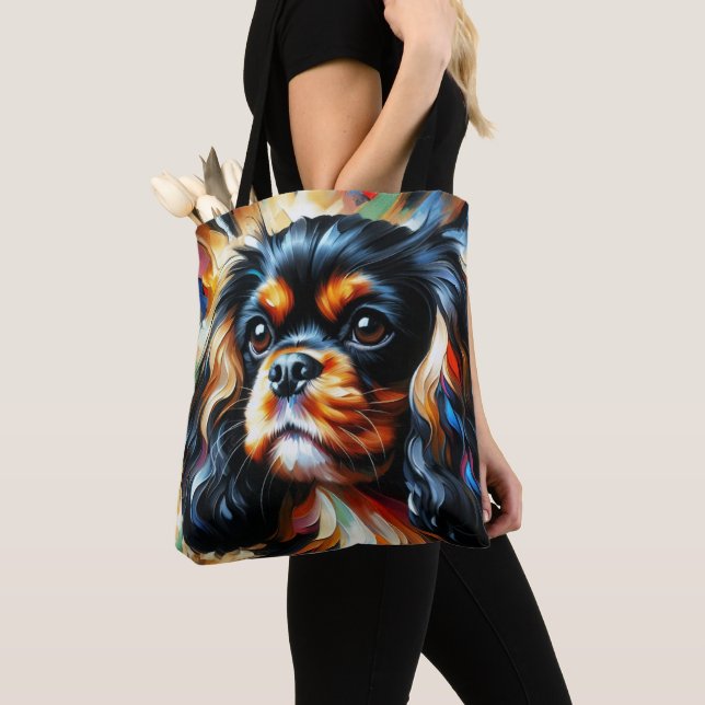 Cavalier King Charles Spaniel Dog Acrylic Print Tote Bag (Close Up)
