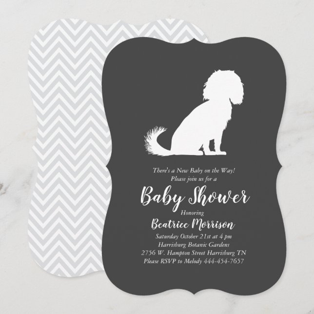 Cavalier King Charles Spaniel Dog Baby Shower Invitation (Front/Back)