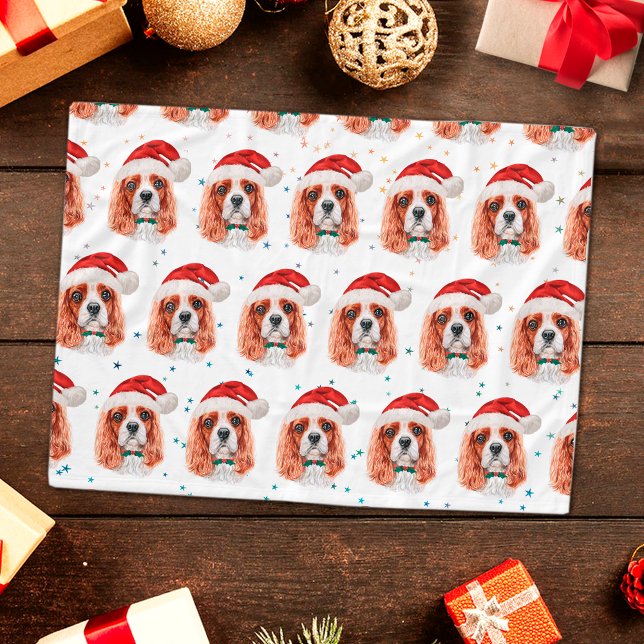 Cavalier King Charles Spaniel Dog Breed Christmas Fleece Blanket (Creator Uploaded)