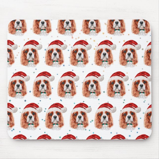 Cavalier King Charles Spaniel Dog Breed Christmas Mouse Pad (Front)
