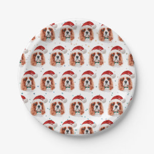 Cavalier King Charles Spaniel Dog Breed Christmas Paper Plate