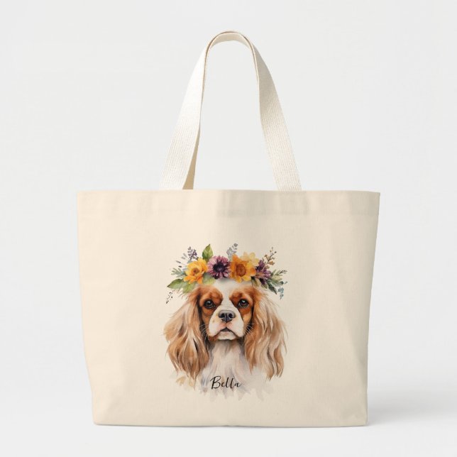 Cavalier King Charles Spaniel Dog breed Jumbo Tote (Front)