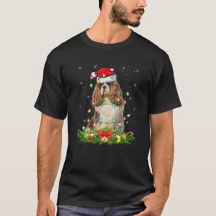 Cavalier King Charles Spaniel Dog Christmas Lights T-Shirt