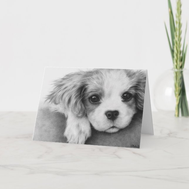 Cavalier King Charles Spaniel Dog Greeting Card (Front)