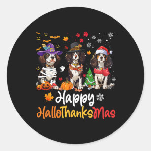 Cavalier King Charles Spaniel Dog Halloween Christ Classic Round Sticker