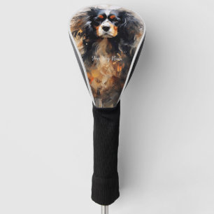 Cavalier King Charles Spaniel Dog in the wind 004  Golf Head Cover